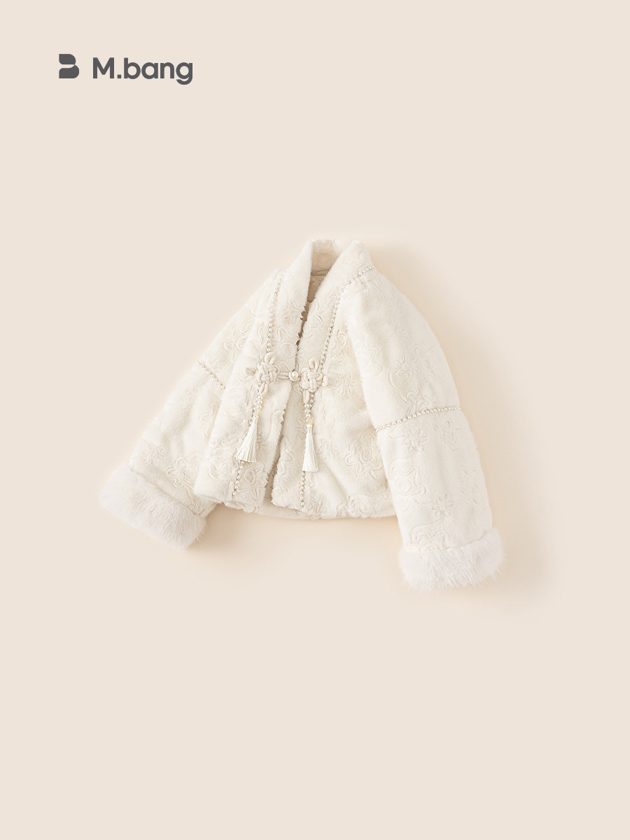 Yubao ropa para niños niñas nuevas chaquetas bordadas estilo chino antiguo estilo Tang abrigo abrigo abrigo de cuello de lana de niña chaqueta de algodón