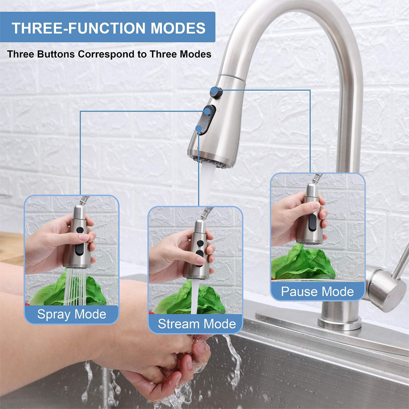 Cross-border pull-out faucet, kitchen cold and hot stainless steel telescopic rotating pull-out sink sink sink faucet undefined