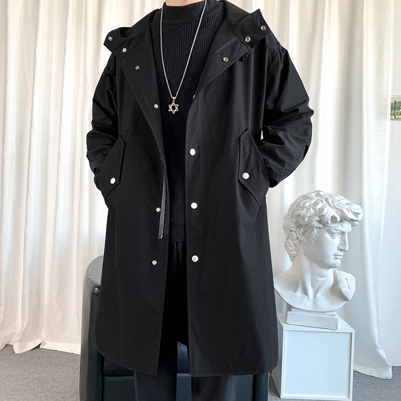2021 Otoño e Invierno gabardina de hombre abrigo de algodón acolchado para hombre Abrigo acolchado de algodón Comercio exterior transfronterizo gabardina de color sólido cálido con capucha larga para hombre image 7