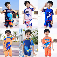 Children's swimsuit boy one-piece hot spring swimsuit suit small, medium and large boy baby cartoon dinosaur short sleeve