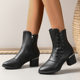 High quality short boots women's winter new mid-heel mid-calf cotton-padded shoes fleece-lined warm fashion all-match soft bottom women's boots