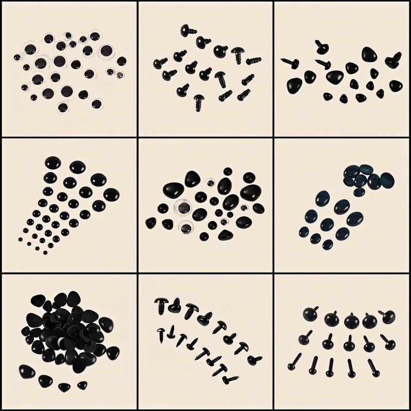 Tao Doll Eyes and Nose Accessories Handmade DIY Wool Crochet Artificial Animal Eye Patches Plastic Eye Beads