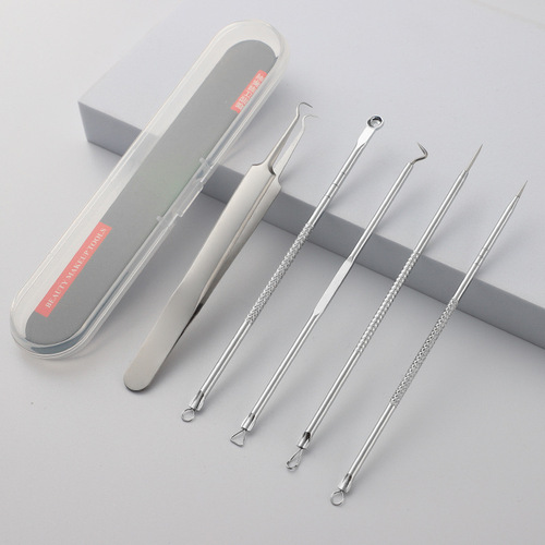 Stainless Steel Acne Needle Set Acne Clip Cell Clip Acne Needle Acne Removal 4-piece Set Beauty Tools Wholesale