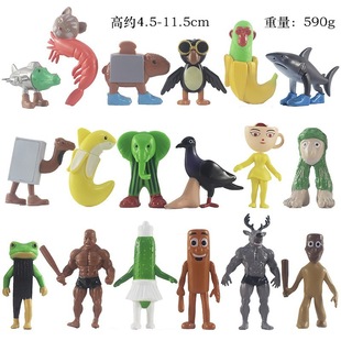 Cross-Border New Product Foreign Ai Shan Hai Jing Figure Wooden Stick Man Tralala Wearing Shoes Shark Doll Model