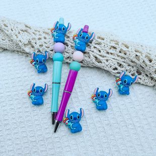 Cross-Border Hot-Selling New Product: Three-Dimensional Stitch Doll Silicone Cartoon Beads Beads Factory Wholesale Ready Stock