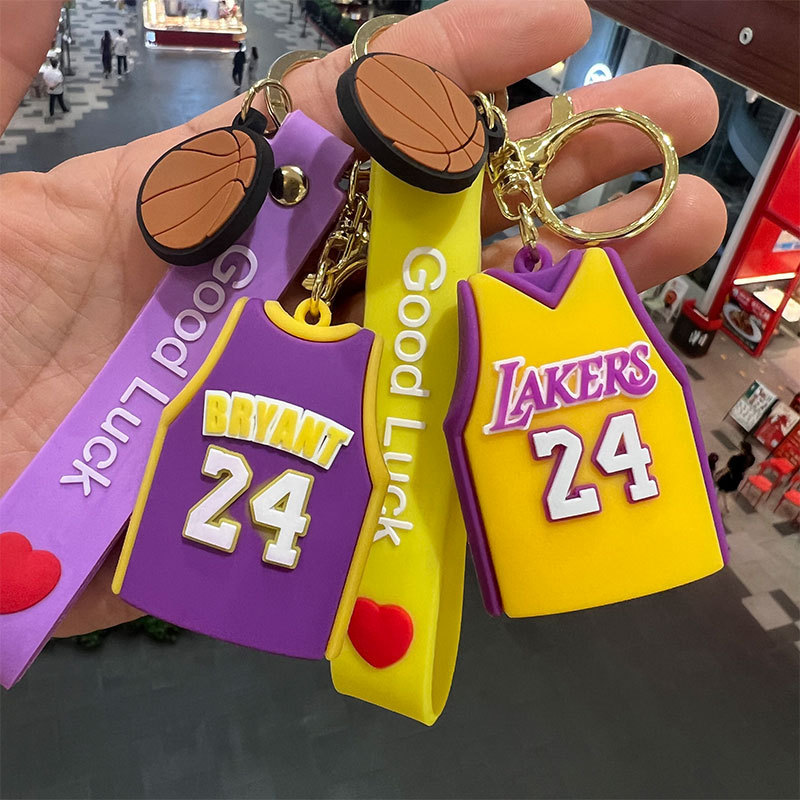 NBA jersey keychain Kobe James Jordan jersey key pendant men and women fashion bag accessories wholesale