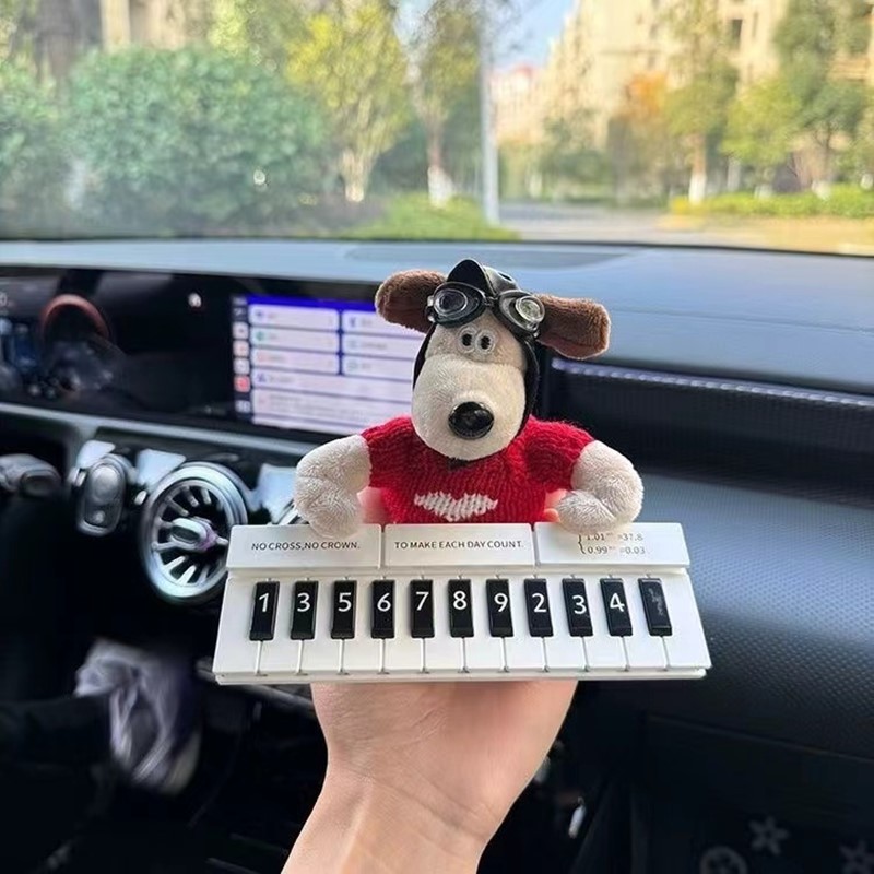 Tarjeta de estacionamiento de piano de celebridades de Internet, placa de número de estacionamiento temporal, decoración de automóvil para niñas, tarjeta de estacionamiento, lindo perro de cabeza