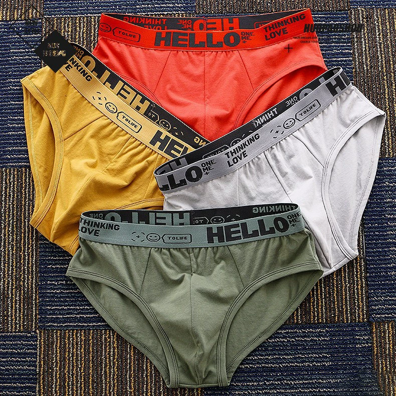 Новые мужские трусы, однотонные, треугольные, модные, сексуальные, дышащие, больших размеров, спортивные, фабричные.