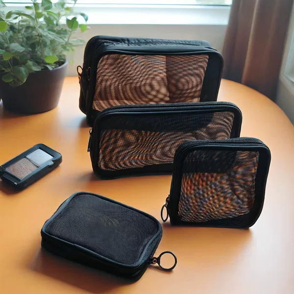 Foreign Trade Hot-Selling Nylon Mesh Cosmetic Bag Large-Capacity Cosmetic Storage Bag Travel Portable Toiletry Storage Bag