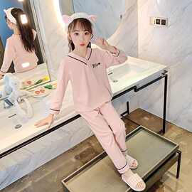 儿童睡衣女童春秋纯棉宝宝小女孩母女亲子中大童12岁家居服套装无