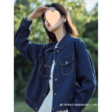 复古翻领休闲牛仔外套女士2025春季新款短款上衣学生气质显瘦百搭