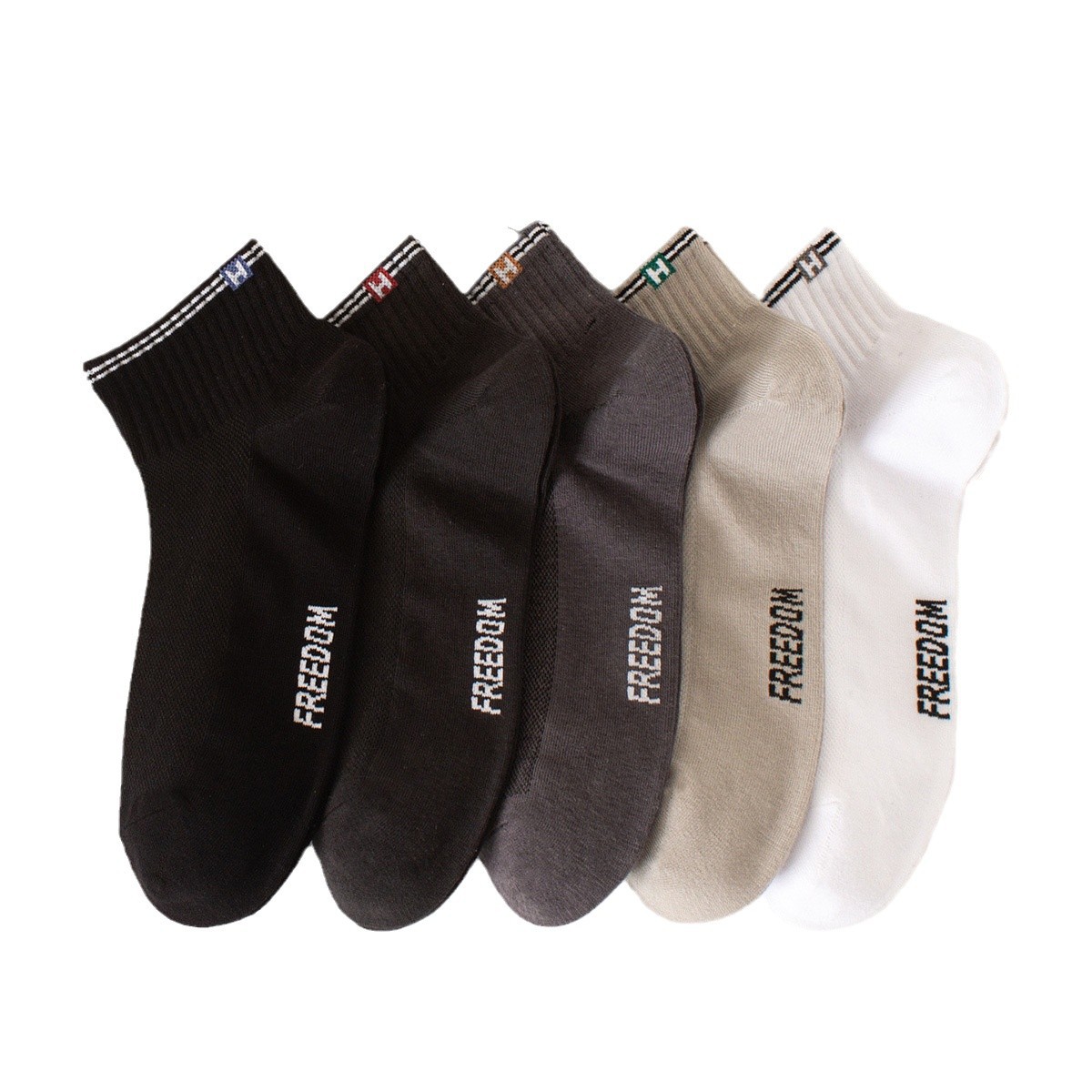 Calcetines de todo fósforo, absorbentes de sudor, transpirables, calcetines de algodón simples para hombres, calcetines deportivos para hombres, calcetines de red en blanco y negro de color sólido deportivo