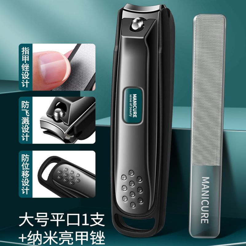 Clippers de uñas caseros originales cortadores de uñas de un solo paquete de corte de uñas oblíquas grandes regalos portátiles para hombres y mujeres a prueba de salpicaduras