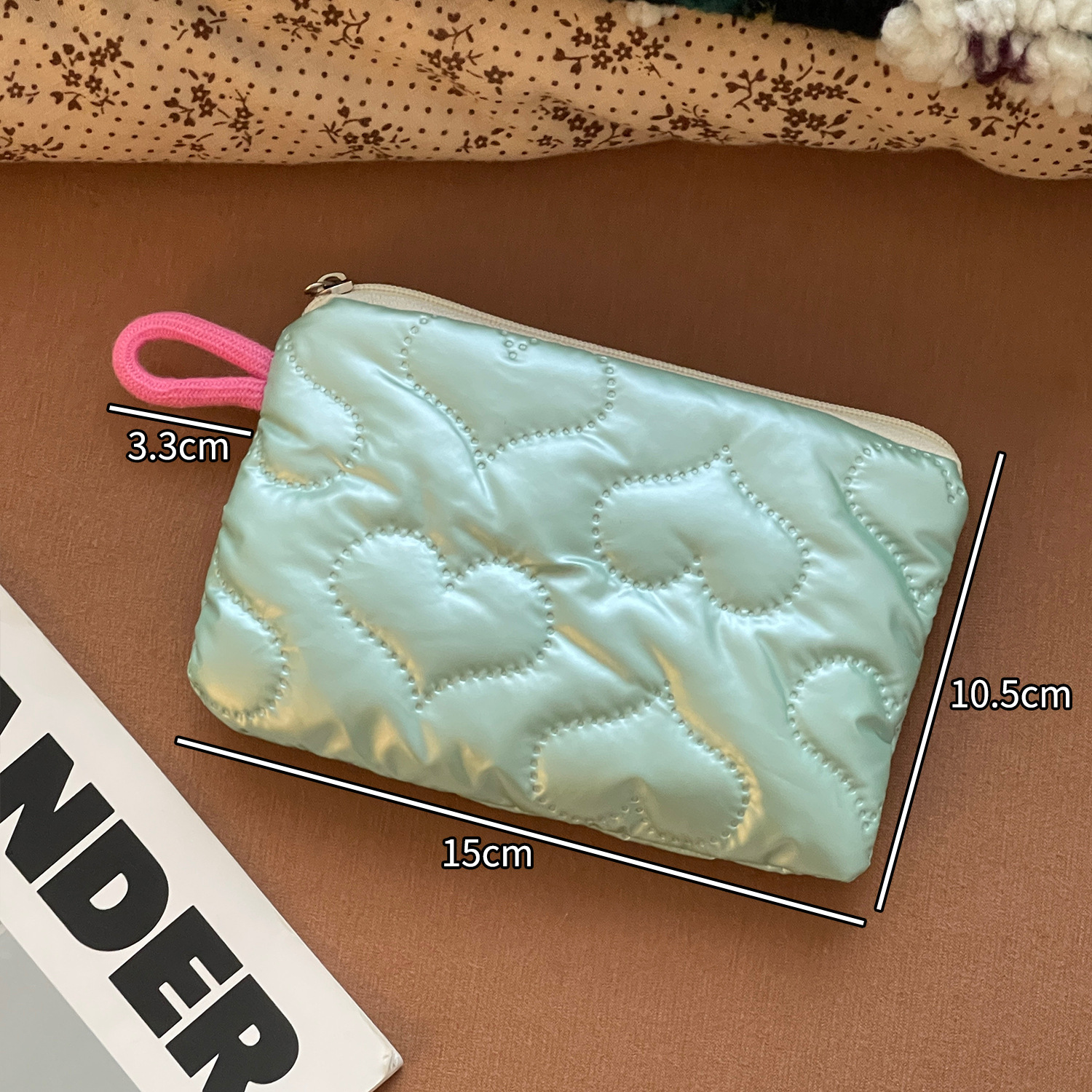 2025 nuevo bolso de maquillaje portátil diamante plata amor bolso de mano bolsa bolsa de cambio bolsa de higiene