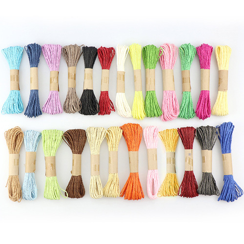 10 meters/tie single color double strand paper rope kindergarten sticker DIY colorful handmade rope gift box packaging raffia rope