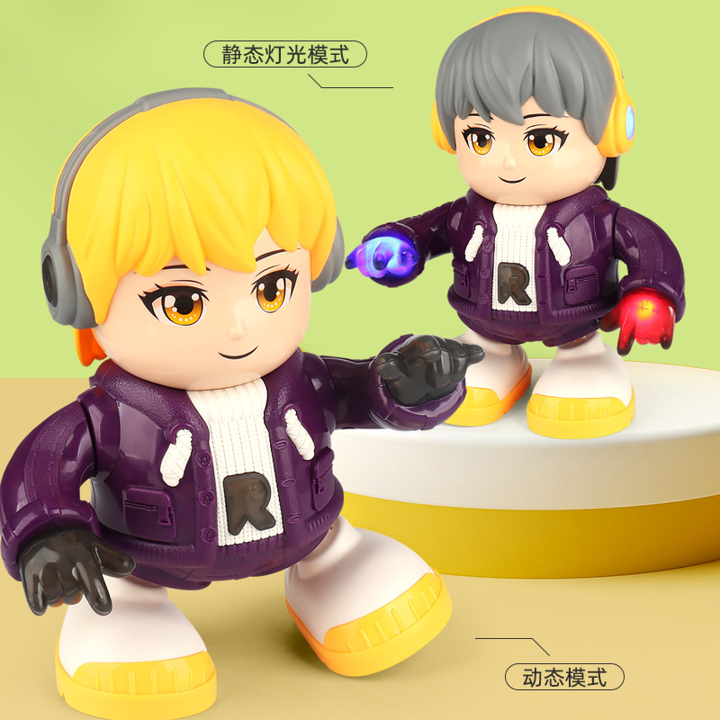 Cantando y bailando sonido eléctrico ku'an niño música luz columpio eléctrico de dibujos animados niña juguete para niños