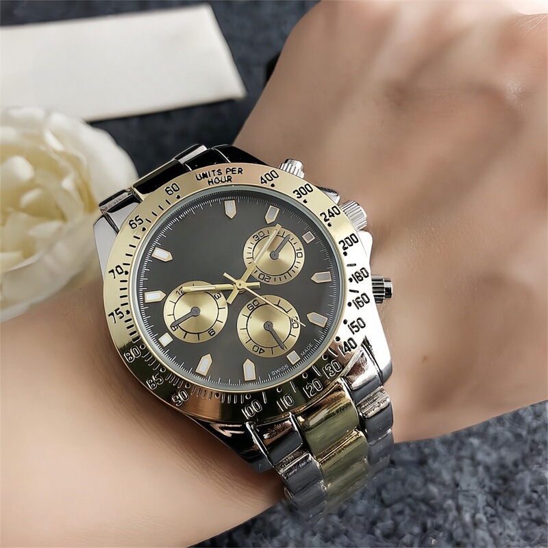 Inter-Jindi Same Style Steel Band Watch Golden Eyes Six-pin Waterproof Simple All-match Fashion Business Watch Ins Style Wristwatch