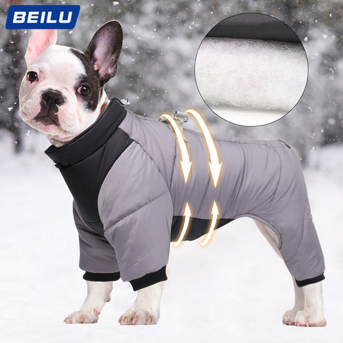 New Cross-border Dog Four-Legged Suit, Warm Winter Dog Clothes, Windproof Puppy Clothes, Pet Cotton Coat, Wholesale