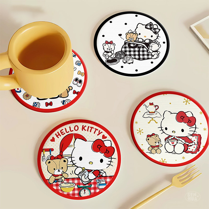 Kitty Soft Diatom Mud Coaster, Water-Absorbent Cup Protection Mat for Table, Quick-Drying, Heat-Resistant, Stain-Resistant Round Placemat Kitty Soft Diatom Mud Coaster, Water-Absorbent Cup Protection Mat for Table, Quick-Drying, Heat-Resistant, Stain-Resistant Round Placemat
