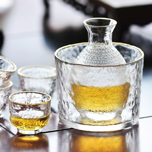 Japanese sake pot set hammered glass wine warmer household liquor cup wine divider scalding wine pot custom gift box