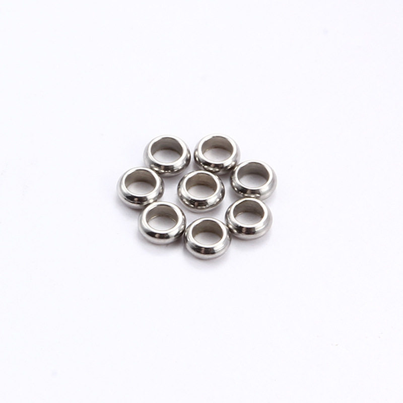 Nuevo estilo de posicionamiento plana perlas de recocido espaciador perlas DIY pulsera collar de acero de titanio con cuentas de cola de cuentas fijas Accesorios