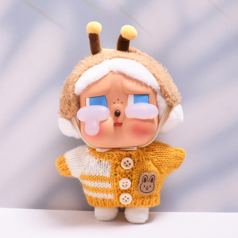 仅娃衣】哭娃眼泪工厂搪胶脸毛绒盲盒玩偶CRYBABY纽扣毛衣娃衣服|undefined