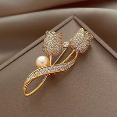 鬱金香花朵胸針女高檔胸花優雅奢華別針高級感西裝開衫配飾品