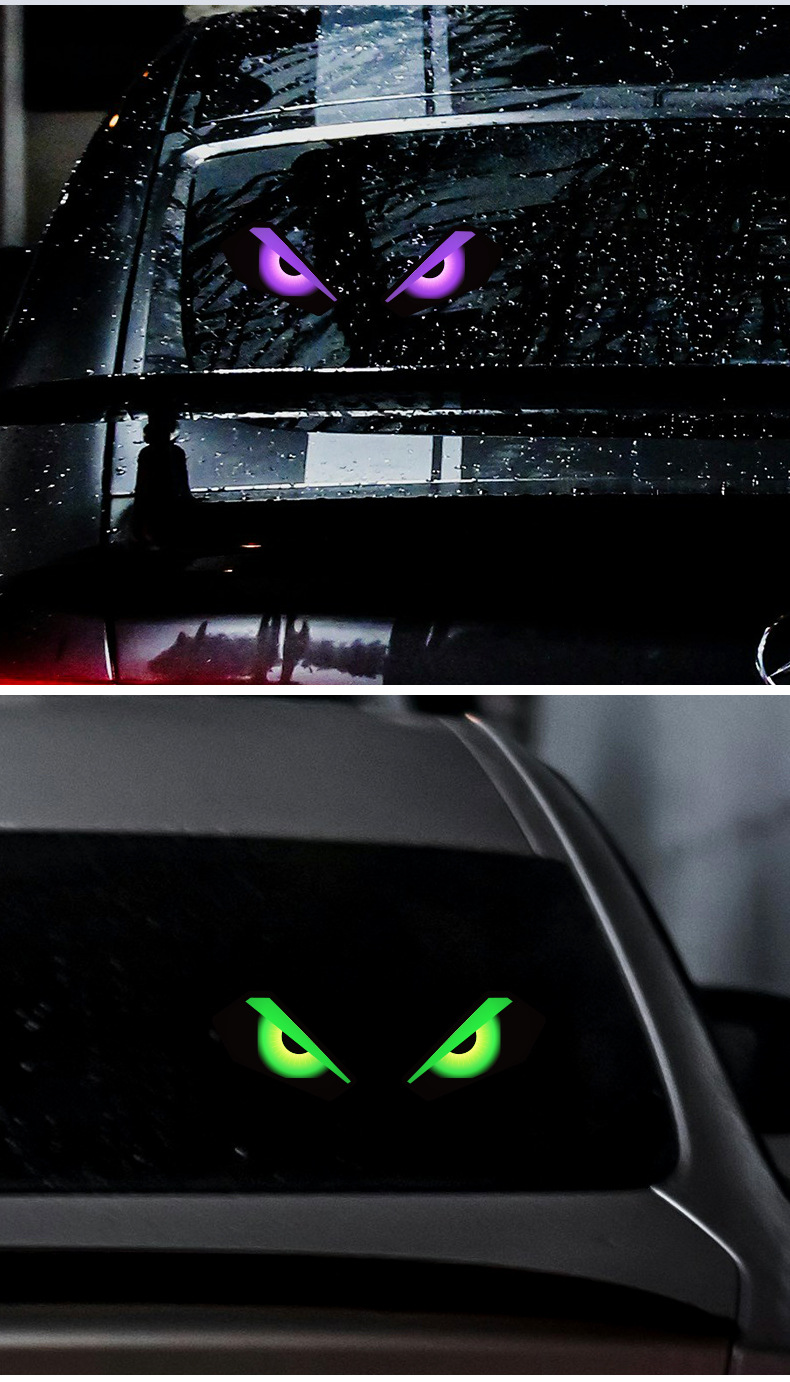 Cross-border solar-powered dynamic devil eye LED expression light warning light for trucks with suction cup eye light