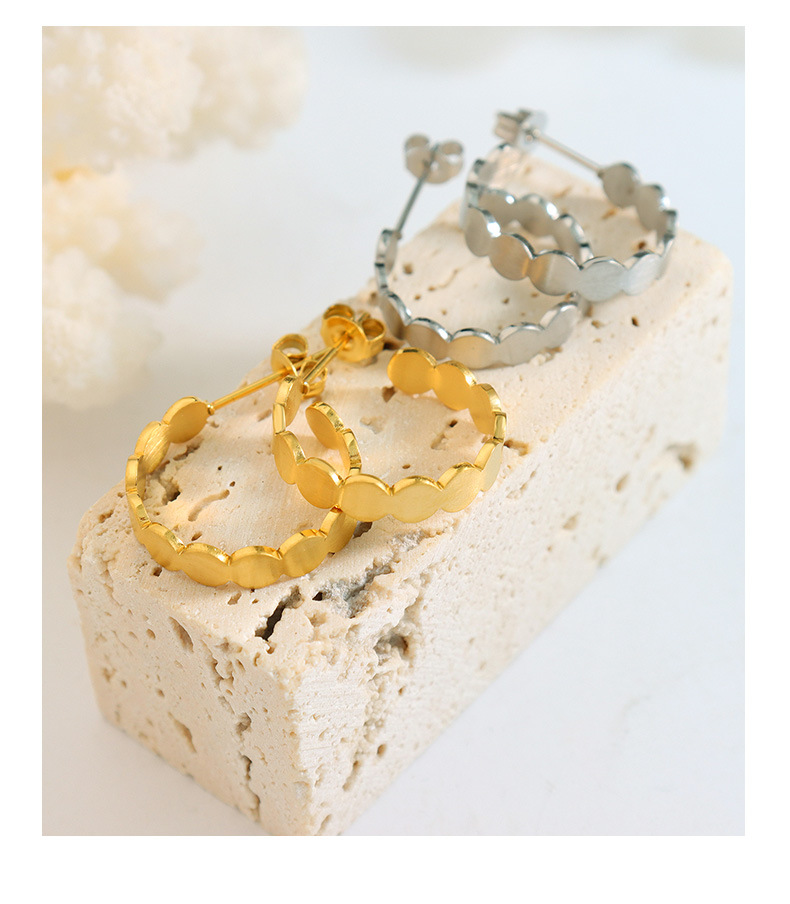 Fashion C Shape Titanium Steel Plating Bracelets Earrings