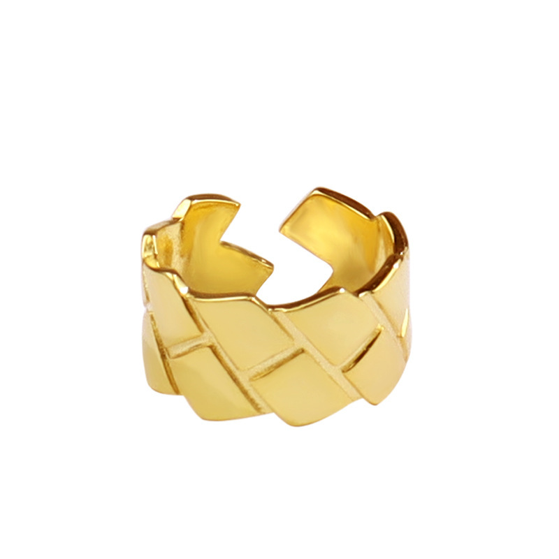 Korean version of the new creative diamond fashion square wide open copper ring wholesalepicture4