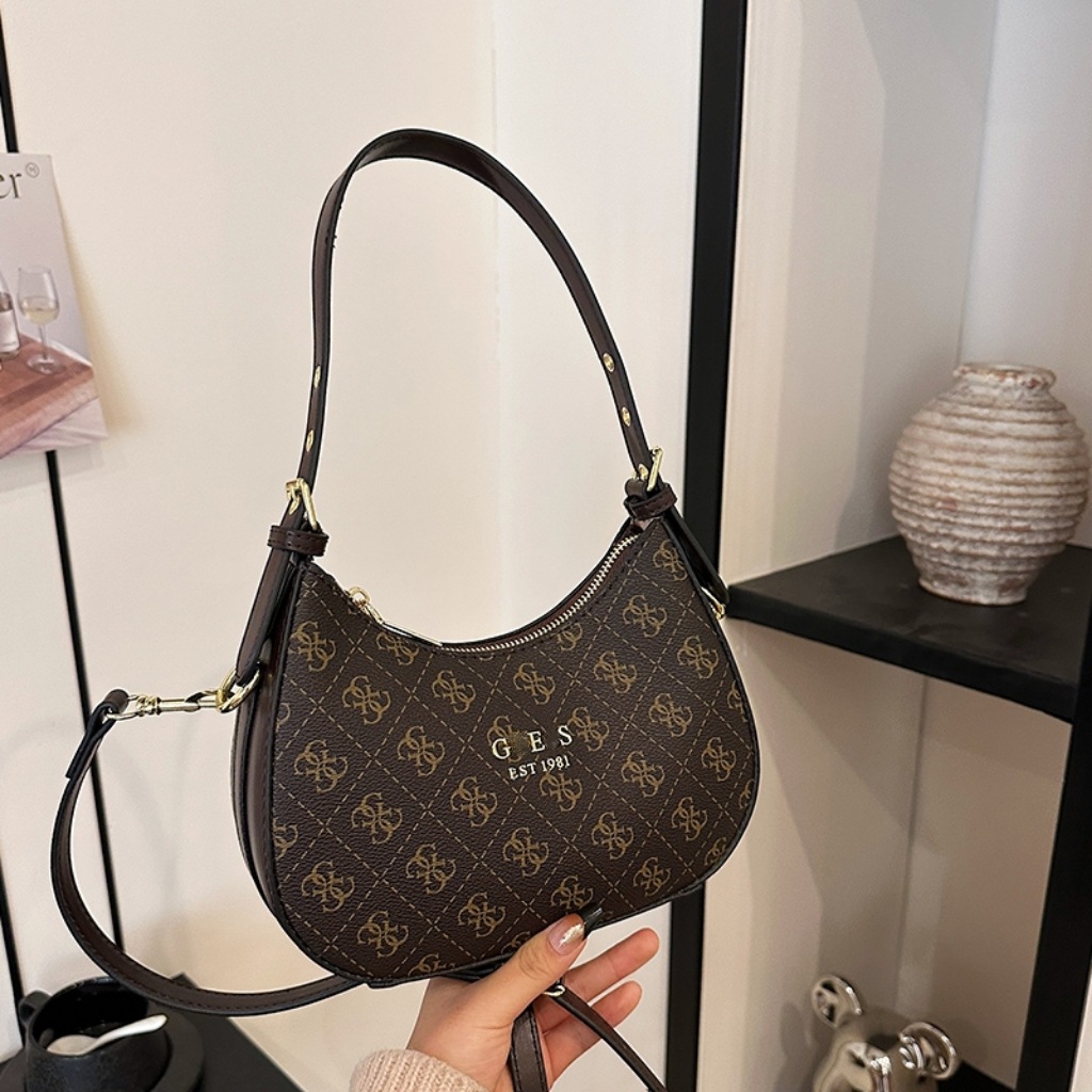 Qadın çiyni və qoltuqaltı çantası, çap dizaynlı crossbody model