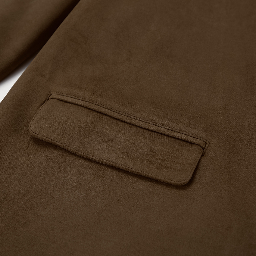 Women's Suede Coat Retro Autumn Winter Long Lapel Jacket Women_voghion.com