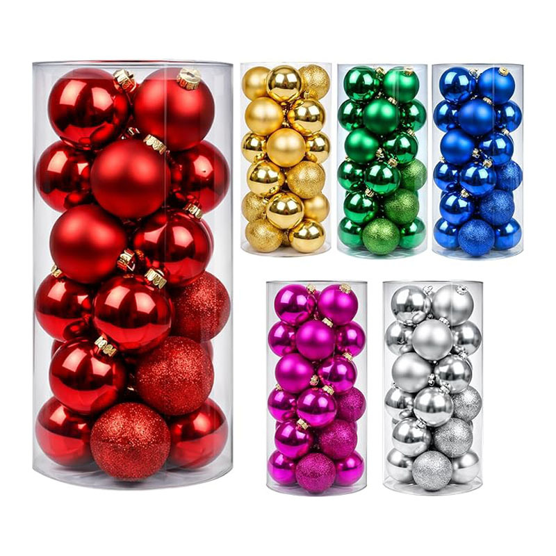Creativo 24 cubos bola de Navidad regalo de Navidad colgante de decoración de bola pe bola de polvo mate de plástico al por mayor