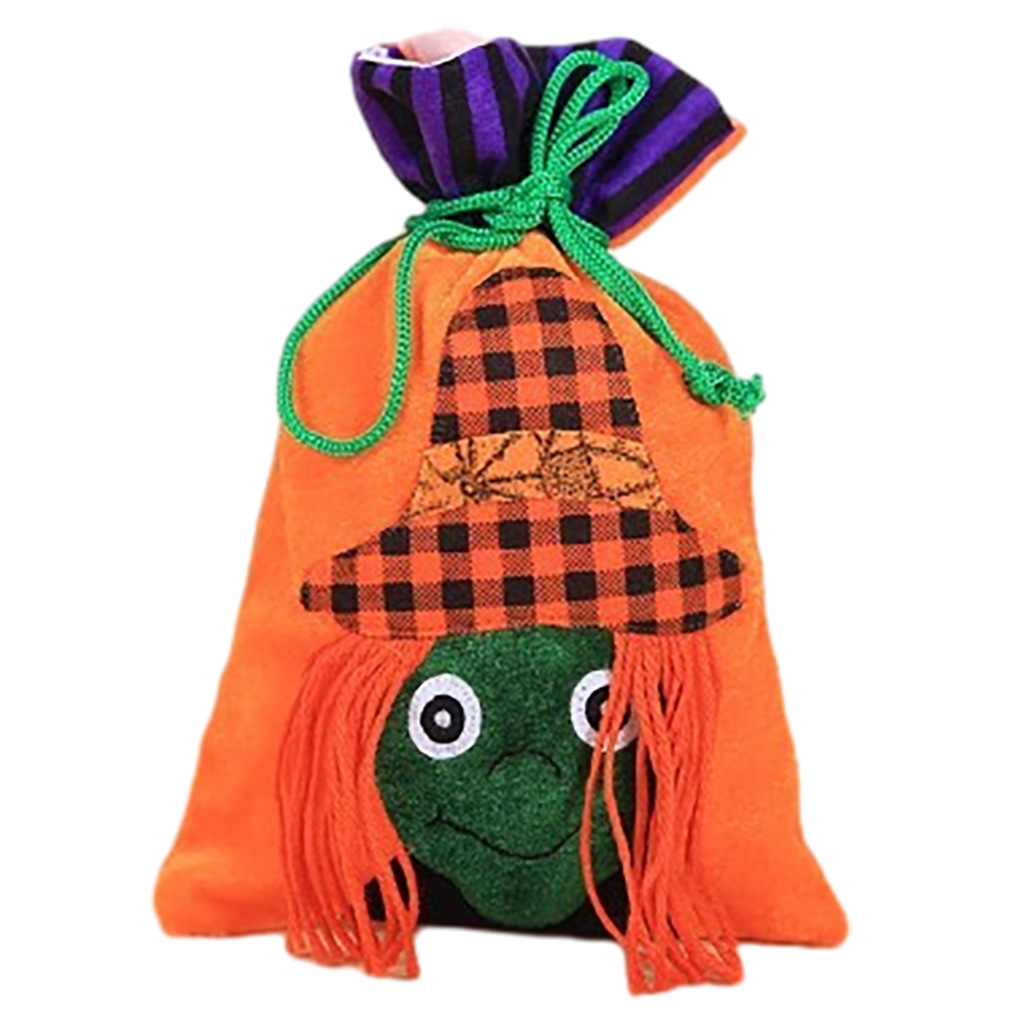 Decoración de Halloween bolsa de caramelo bolsa de regalo de terciopelo para niños Ghost Festival Portátil Bolsa de bruja de calabaza fiesta diseño de vacaciones
