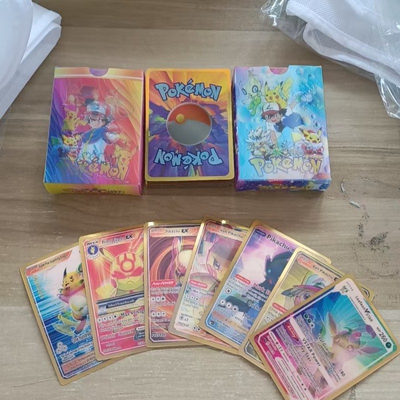 3D ポケモンカード金箔 PVC ポケモンカード越境貿易ホットセールポケモンカードゴールド/|undefined