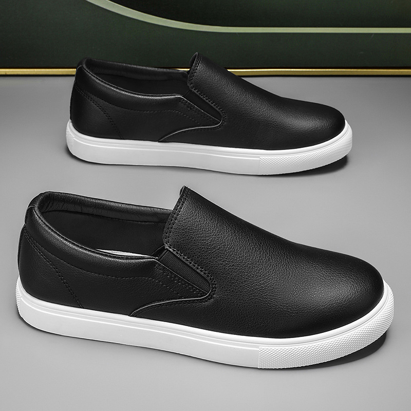 Zapatos de hombre de talla grande de comercio exterior, entrega transfronteriza de una pieza, zapatos planos transpirables de verano, zapatos blancos de cuero deportivo casual