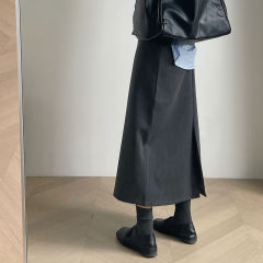 梨の形の体のスーツの半身のスカートの女性の春の新型の大きいサイズの太っているmmの腰のゆったりしているのが見えます。