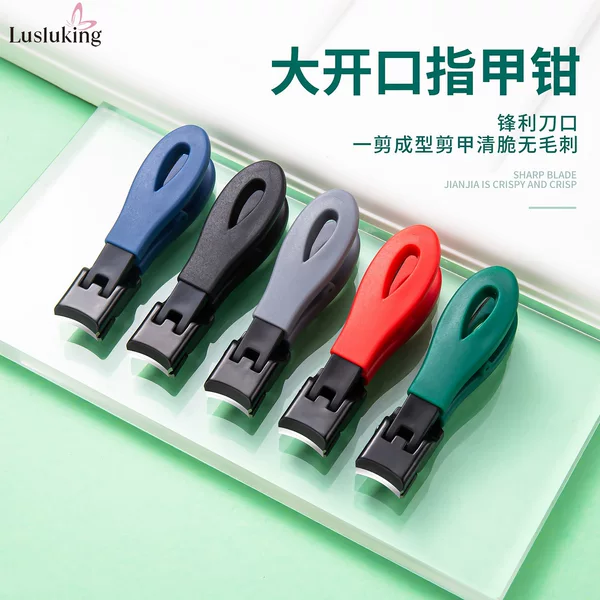 Cross-Border Anti-Splash Angled Nail Clipper, Single Stainless Steel Large Opening Nail Cutter for Home Use, Suitable for Cutting Thick and Hard Nails