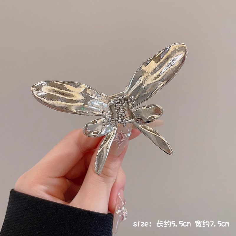 Viento frío mariposa metálica agarrando clip de pescado para mujer pequeña detrás del cerebro 2025 nuevo clip de cabello clip de cabello accesorios para el cabello