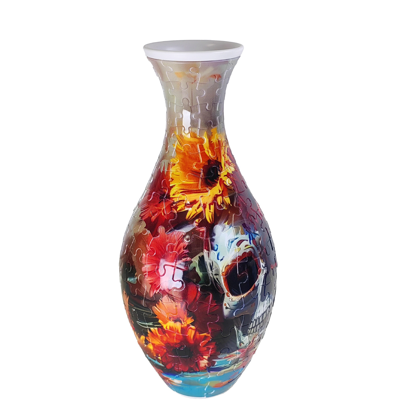 3d Puzzle Vase Blue And White Porcelain Creative Home Ornament_voghion.com