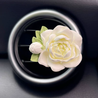 Car Perfume Aromatherapy Car Air Conditioner Vent Decoration - jasmine-air-outlet-white-comes-with-1-bottle-of-perfume-other-scents