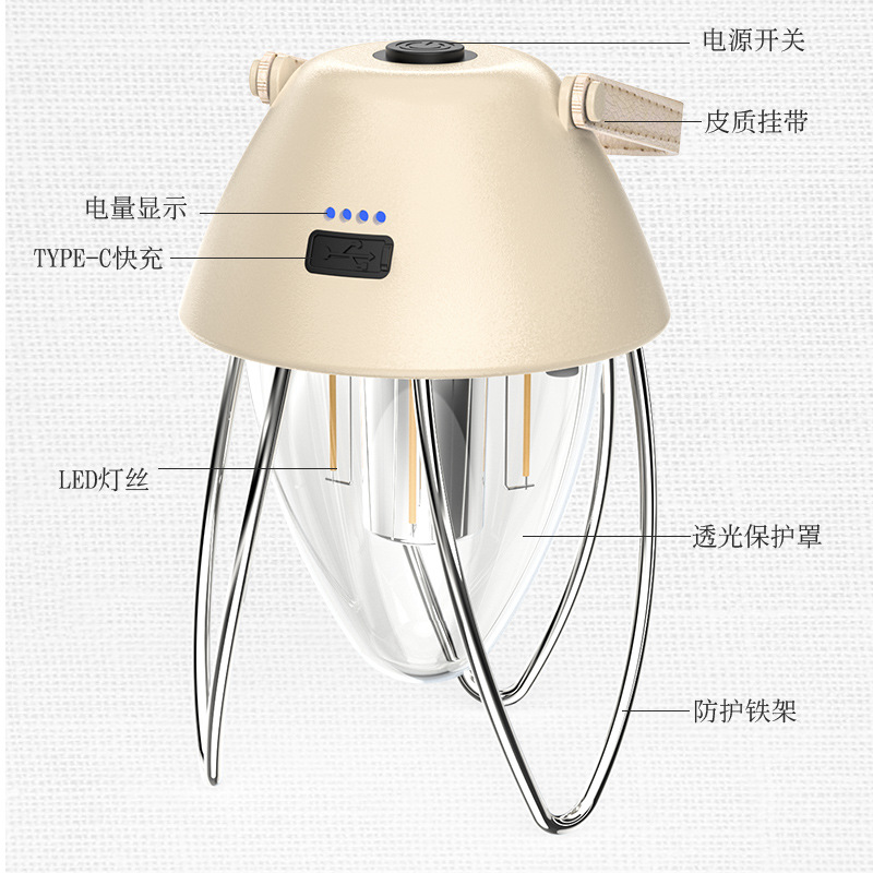 Nueva Luz de camping transfronteriza multifuncional Luz de camping al aire libre luz de trabajo de emergencia LED resaltar Luz Portátil larga resistencia