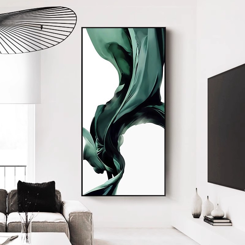 Pasillo moderno pintura decorativa abstracta simple línea cinta Nórdico mural creativo paisaje Luz de lujo puerta de entrada pintura colgante