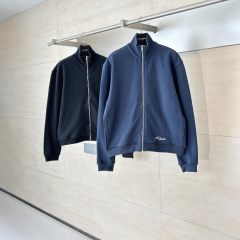 正确版本ACNE Studio*25SS新款棉质刺绣抓绒拉链夹克男女休闲卫衣