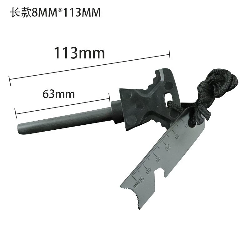 Огненный палочкой с широкой ручкой в ​​форме бабочки, кремень для выживания на открытом воздухе, многофункциональный кремень для розжига огня, открывалка для бутылок с магниевой палочкой