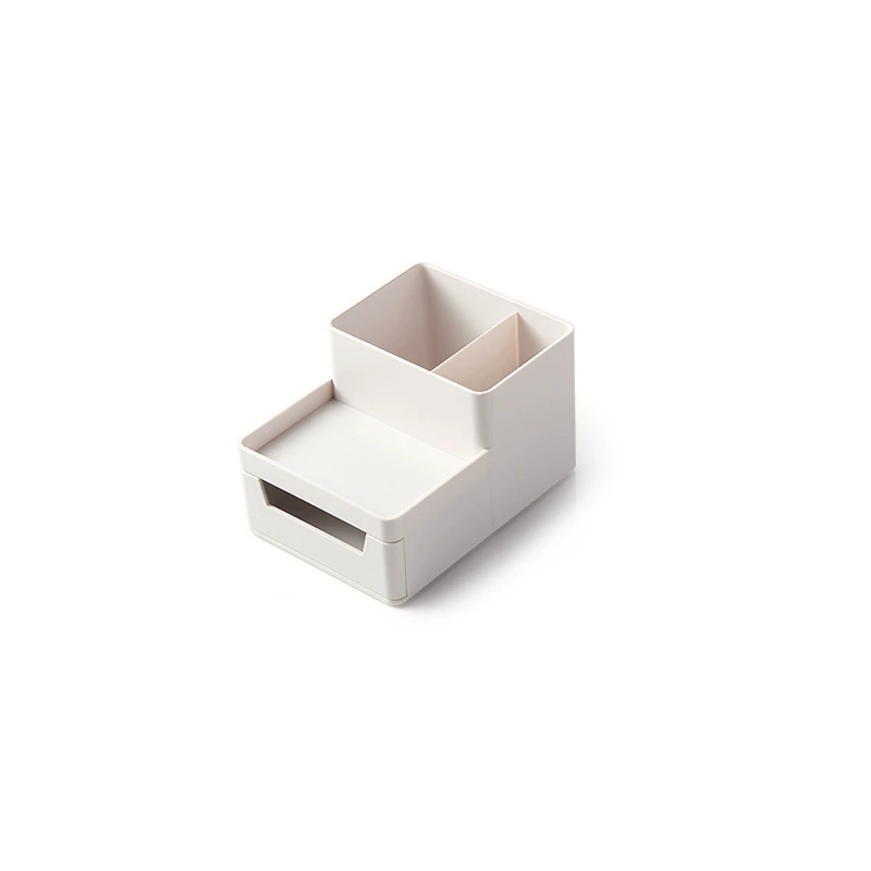 Document Folder Organizer, A4 Desk Storage Box, Simple Stackable Design, Gray/Light Blue