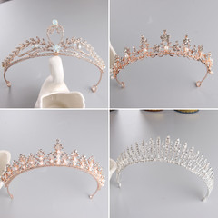 Korean-style Rhinestone Crown, Foreign Trade Rose Gold Bridal Wedding Dress & Wedding Hair Accessories, Children's Princess Birthday Mini Crown