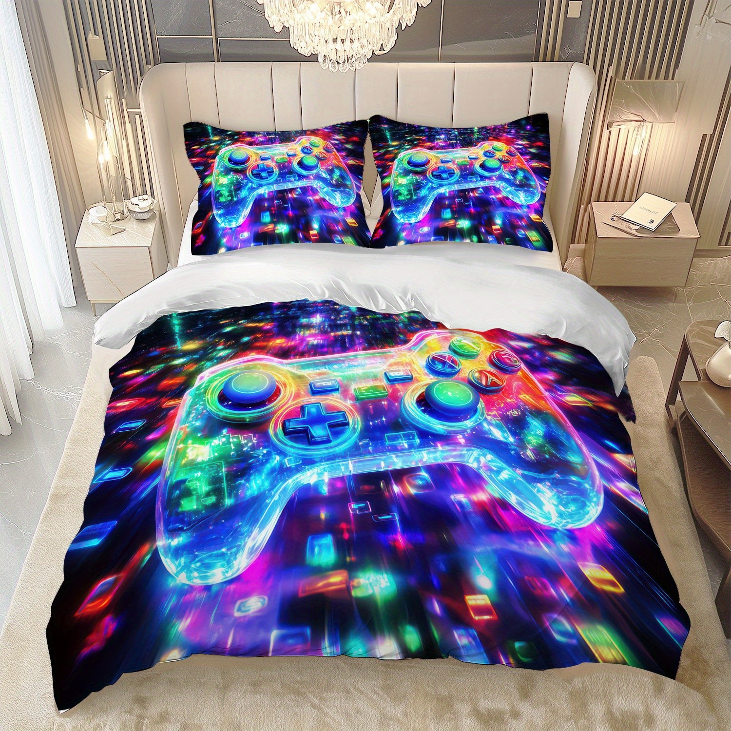 Textil doméstico transfronterizo abrasivo digital impresión quilt kit retro mango de juego fuente fábrica asume TEMU / JIT