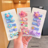 Cartoon hairgrip with bow, children's hairpins, cute bangs, trend of season, simple and elegant design