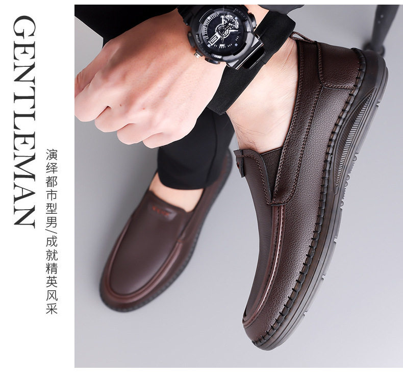 Giày lười nam da mềm thoáng khí chống mài mòn, đế bằng gót thấp, kiểu mới — GX2198 màu nâu, GX2198 màu đen chi tiết 14